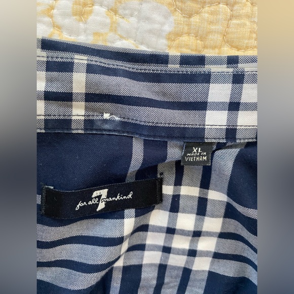 7 For All Mankind Plaid Long Sleeve Button Down - XL - Picture 3 of 9